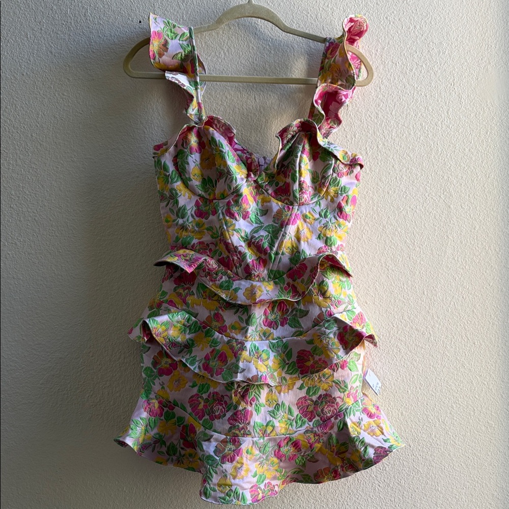 Floral Ruffle Mini Dress Size 6